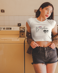 Bachatera Text with flag White Crop Top