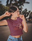 Karm Hinglish Text Cherry Red Crop Top