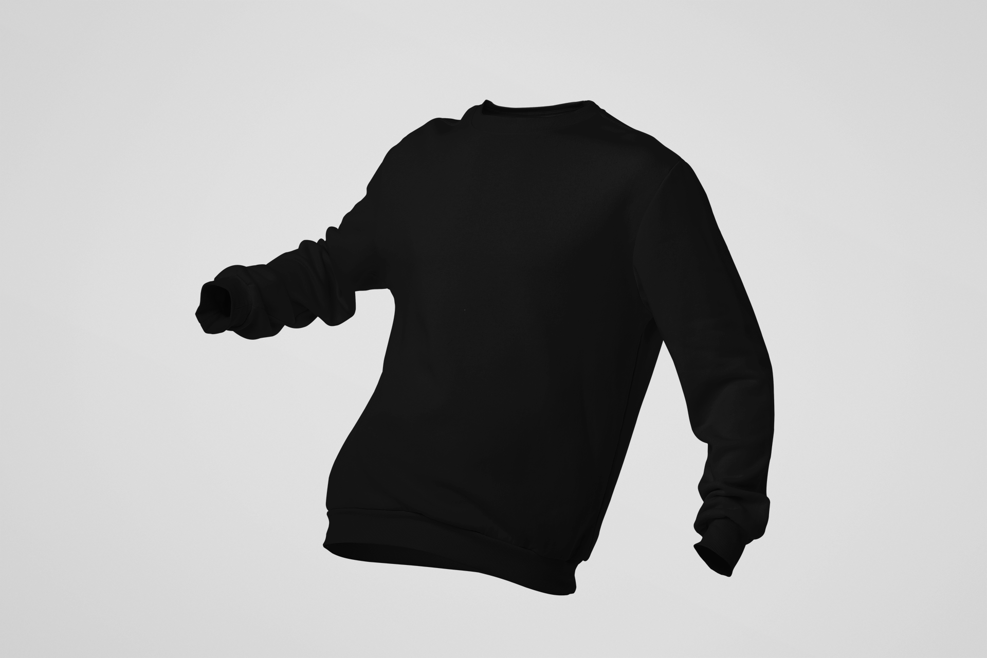 Brave Black Sweatshirt (Unisex) Pure Cotton 380 GSM Winter Wear