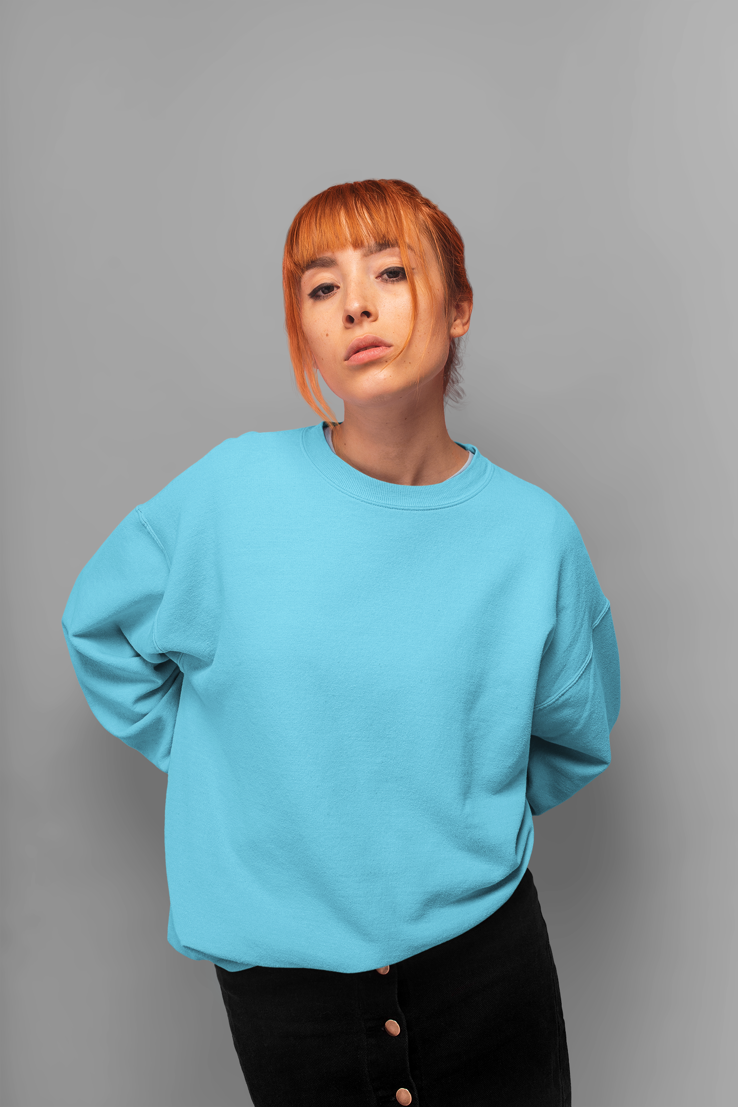 Ice Blue Sweatshirt (Unisex) Pure Cotton 380 GSM Winter Wear