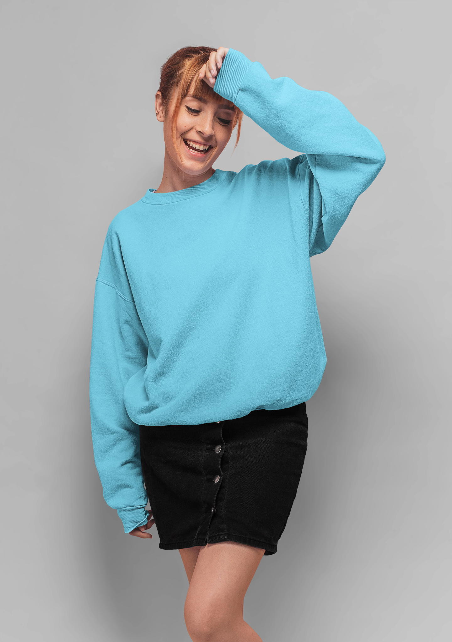 Ice Blue Sweatshirt (Unisex) Pure Cotton 380 GSM Winter Wear