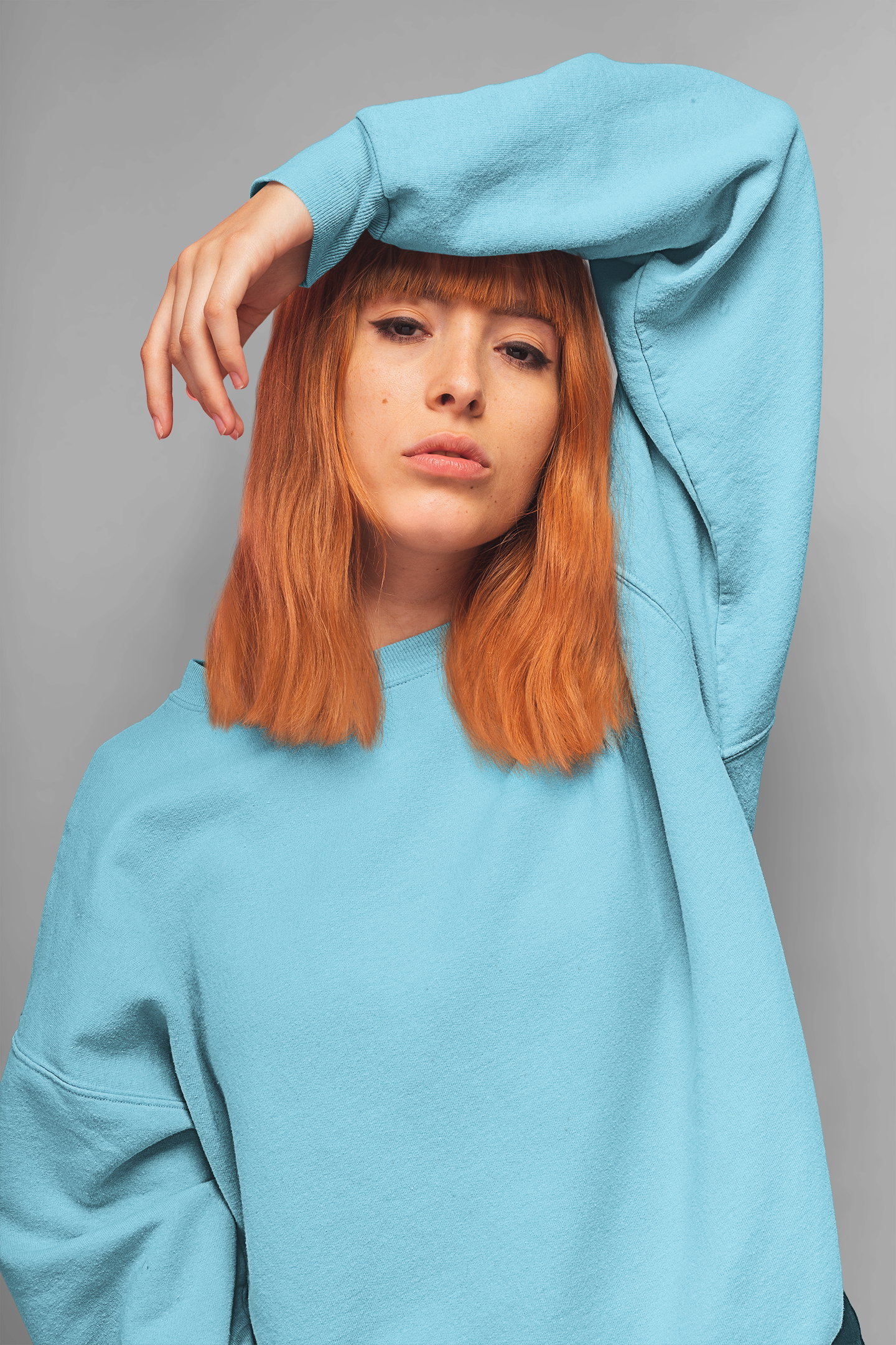 Ice Blue Sweatshirt (Unisex) Pure Cotton 380 GSM Winter Wear