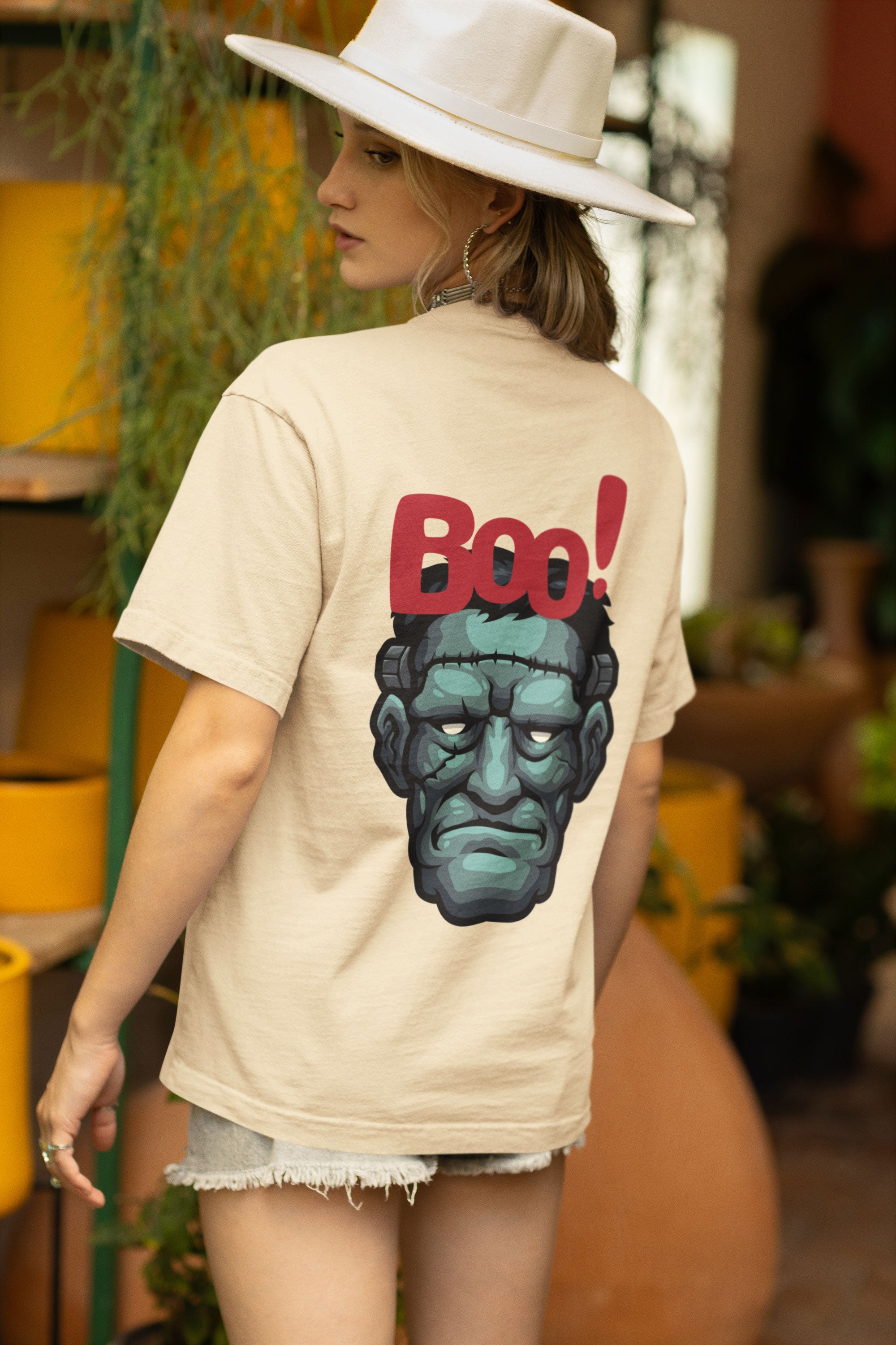 Frankenstein Boo! Unisex T-Shirt (Oversized)