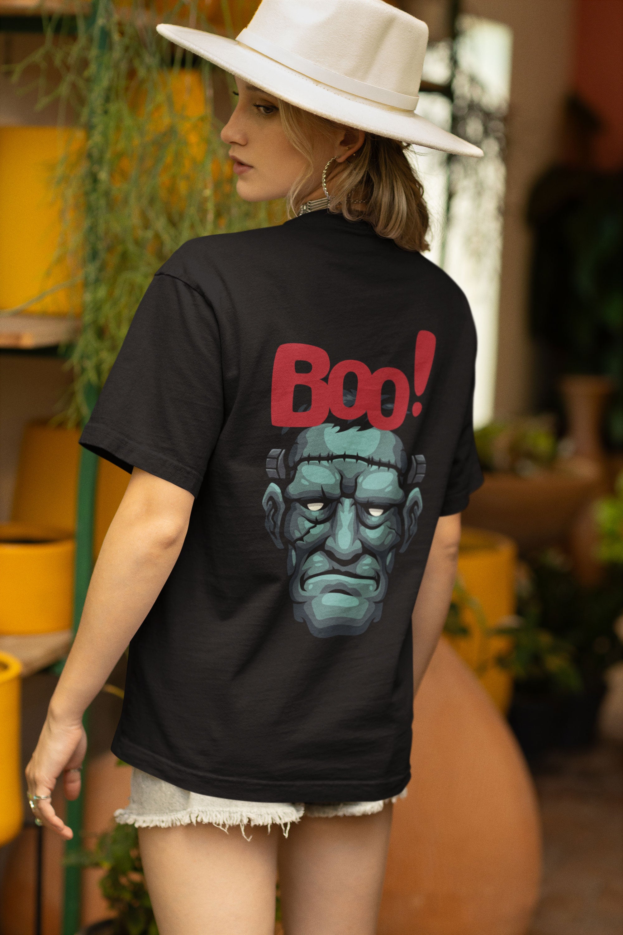 Frankenstein Boo! Unisex T-Shirt (Oversized)