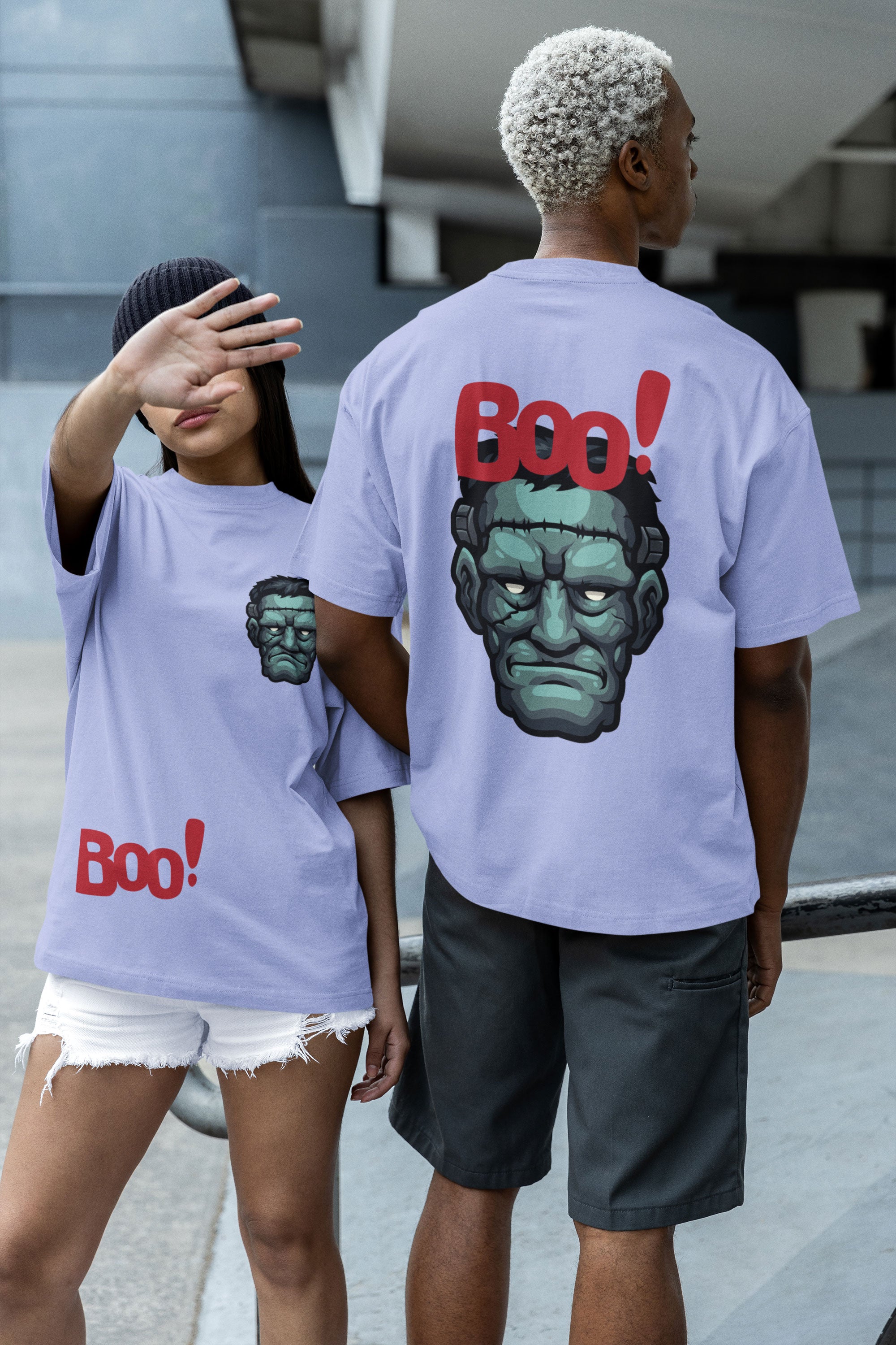 Frankenstein Boo! Unisex T-Shirt (Oversized)