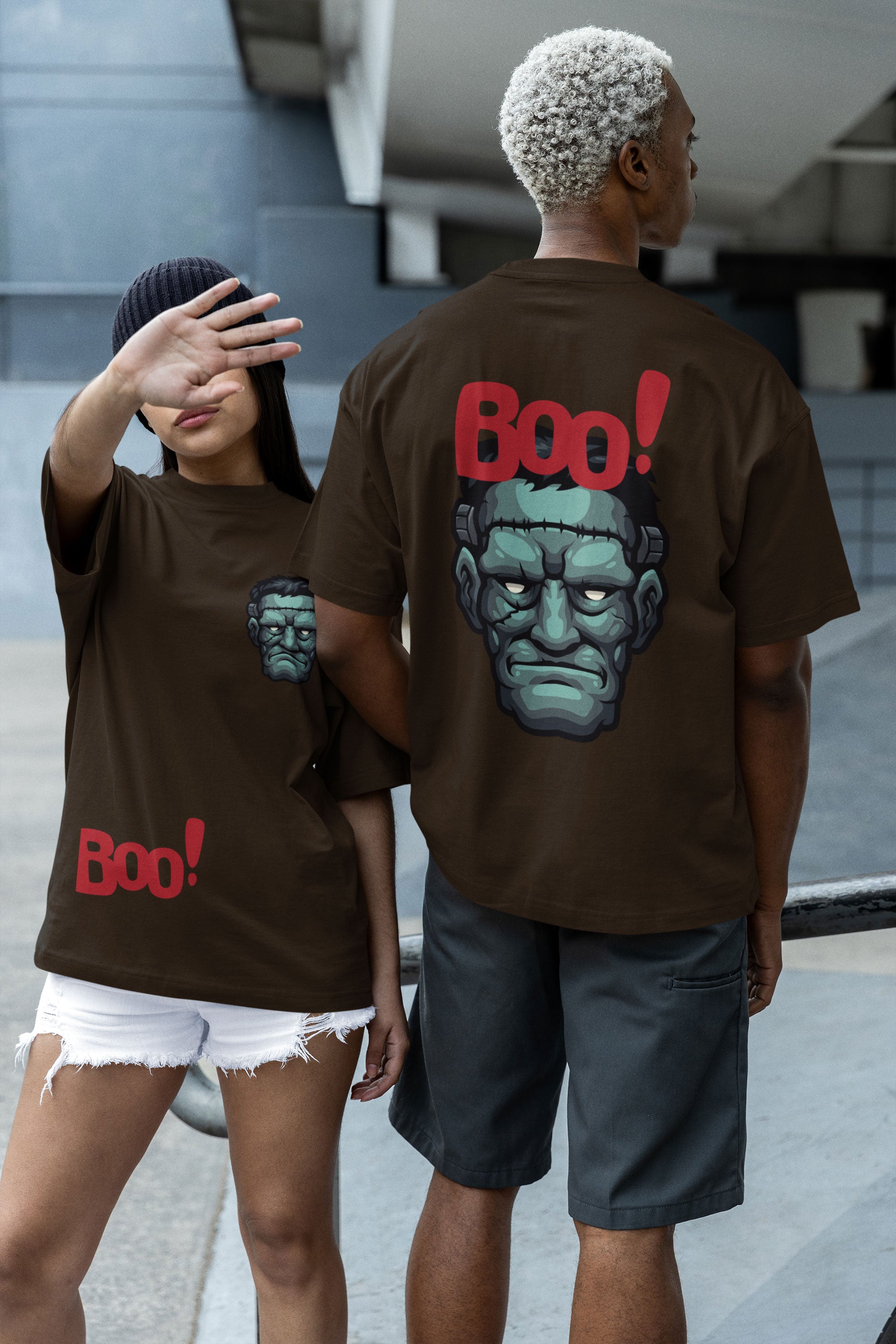 Frankenstein Boo! Unisex T-Shirt (Oversized)