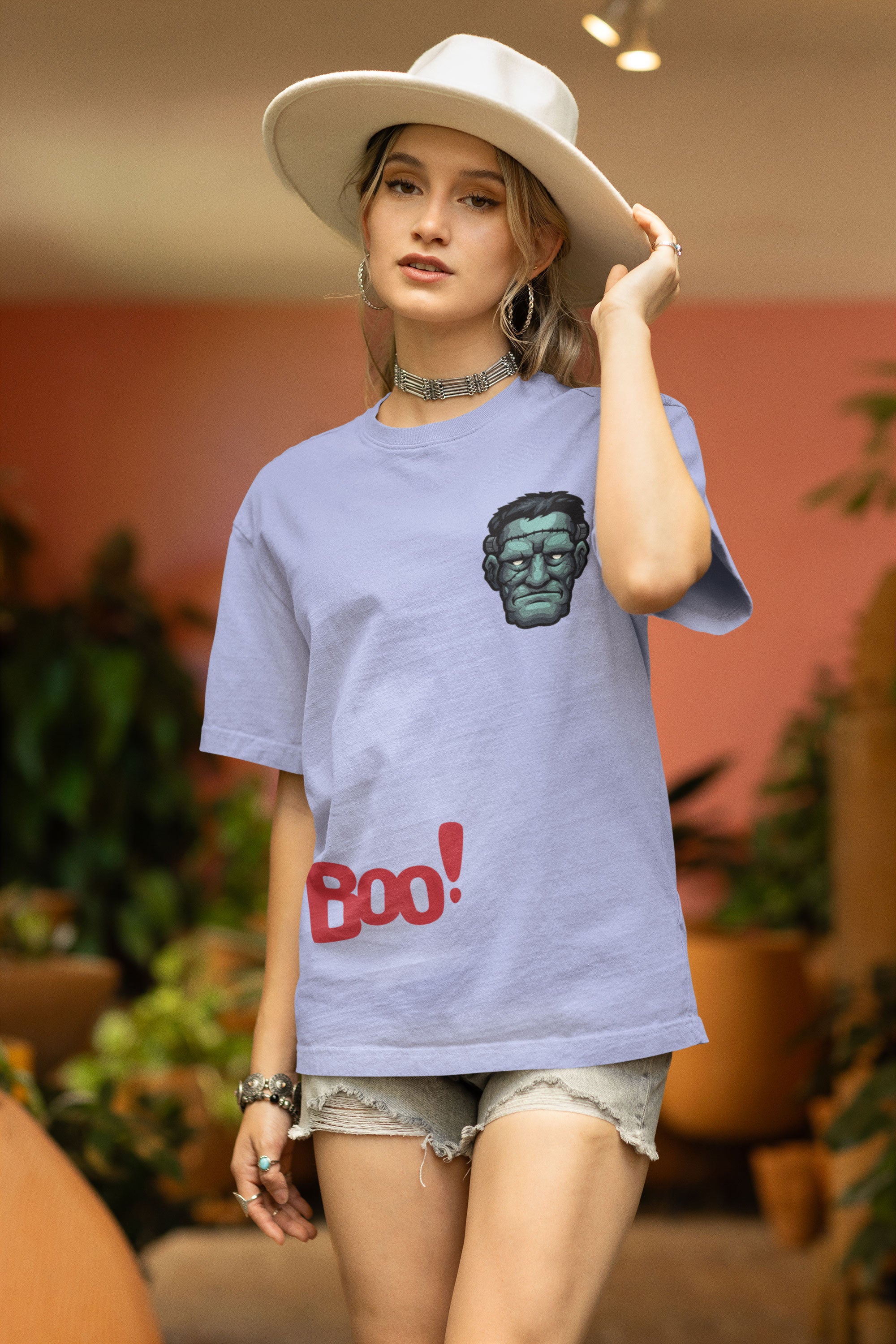 Frankenstein Boo! Unisex T-Shirt (Oversized)