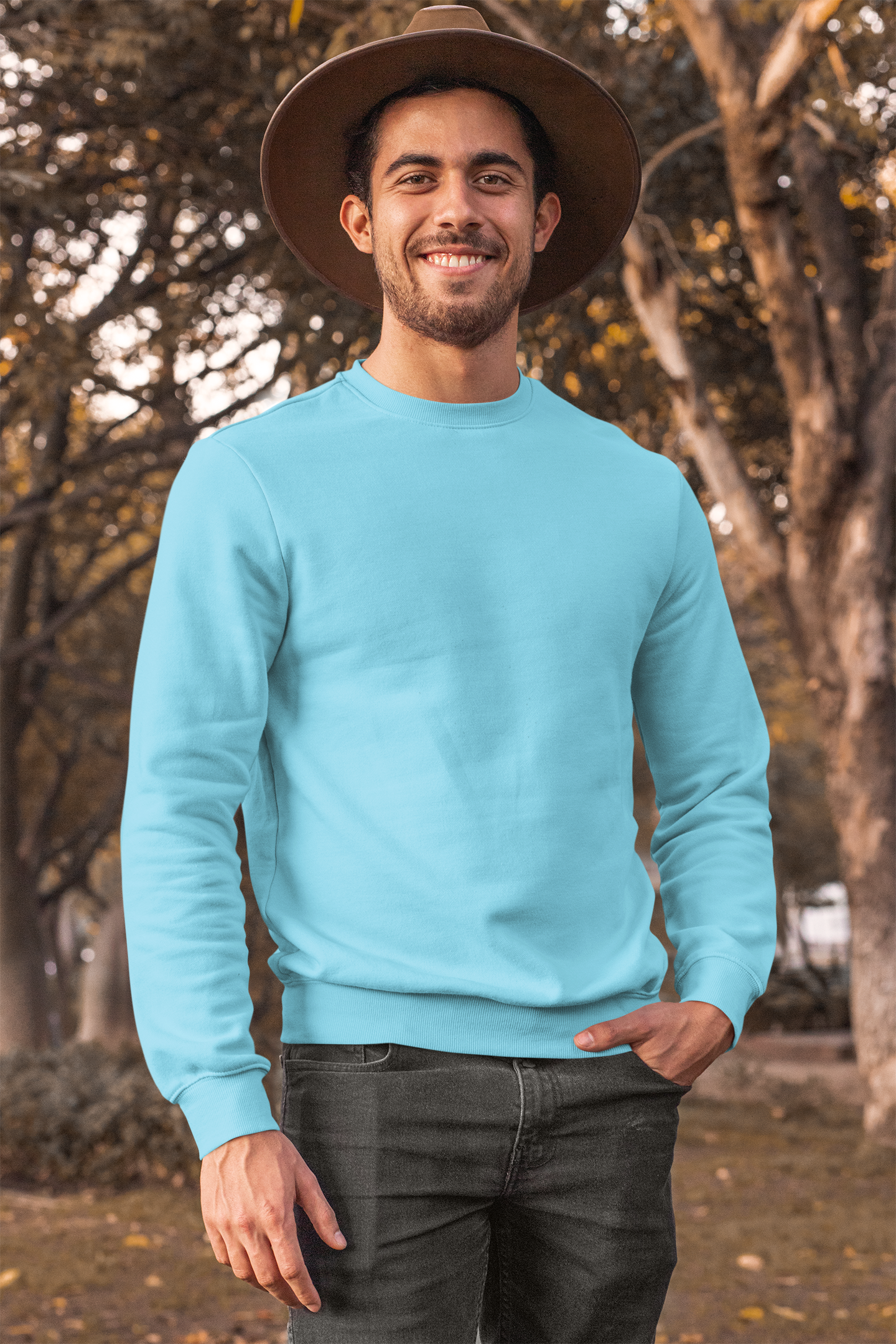 Ice Blue Sweatshirt (Unisex) Pure Cotton 380 GSM Winter Wear