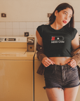 Need Chai Text Black Crop Top