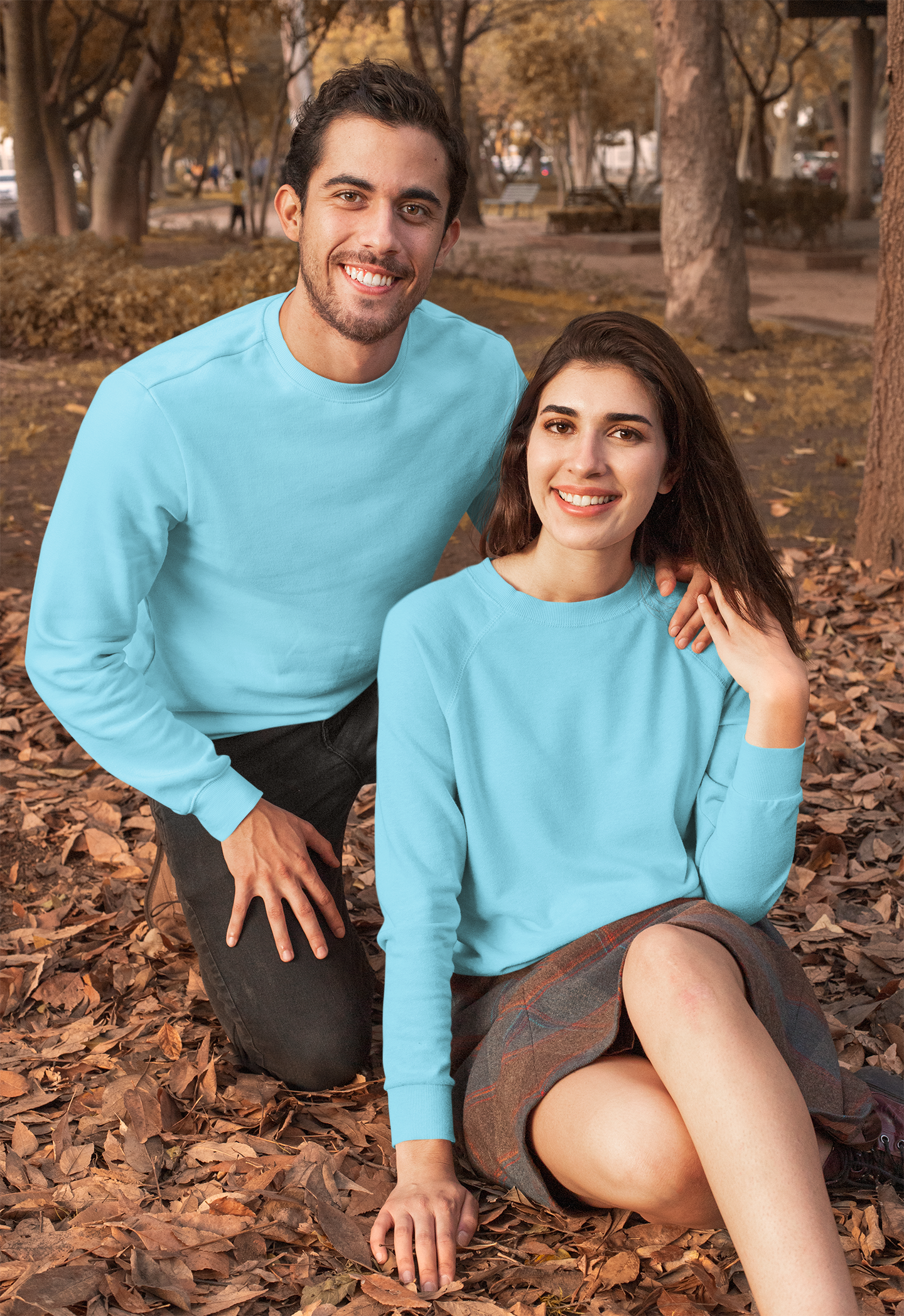 Ice Blue Sweatshirt (Unisex) Pure Cotton 380 GSM Winter Wear