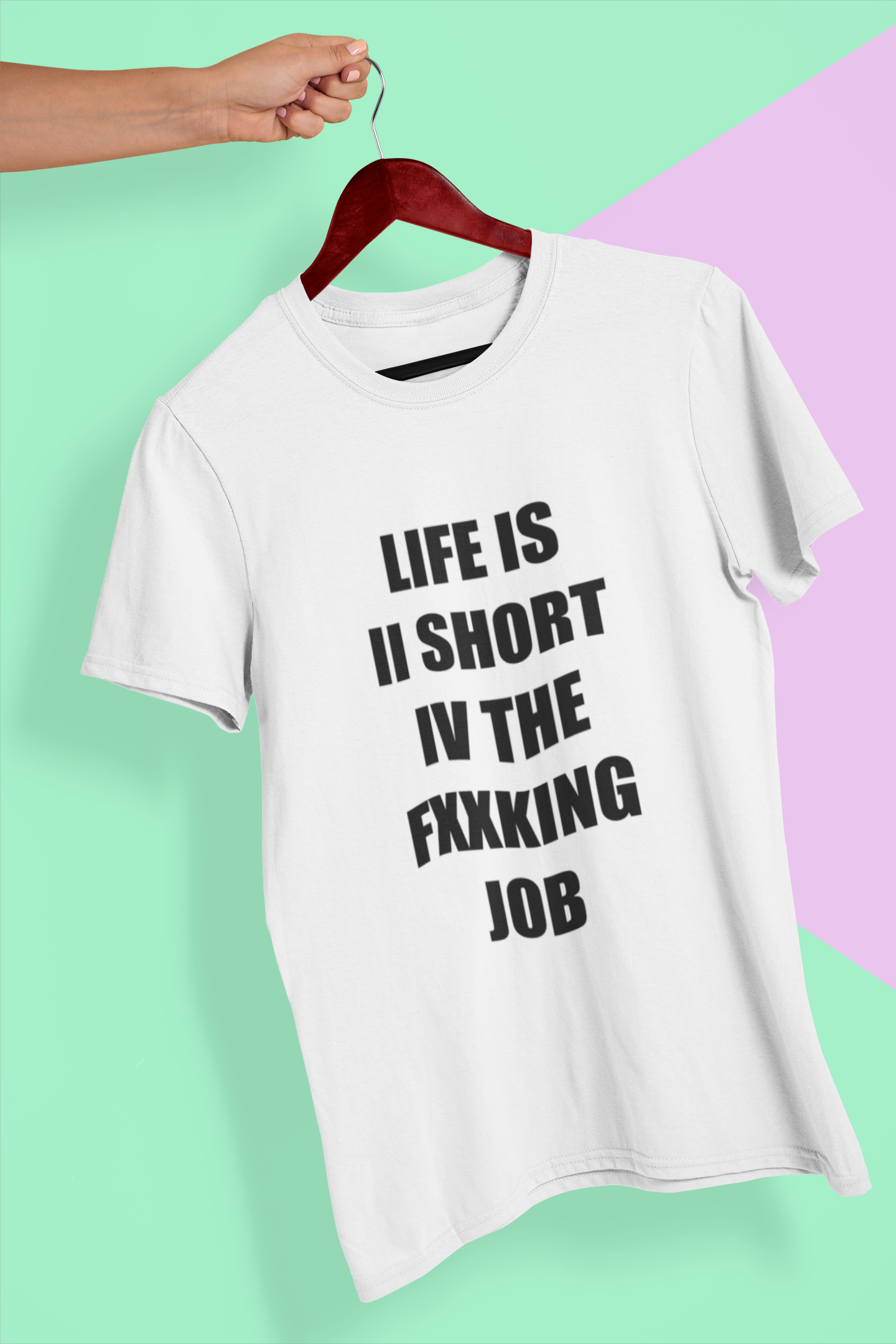 Fucking Job Text T-Shirt