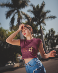 Karm Hinglish Text Cherry Red Crop Top