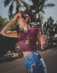 Karm Hinglish Text Cherry Red Crop Top