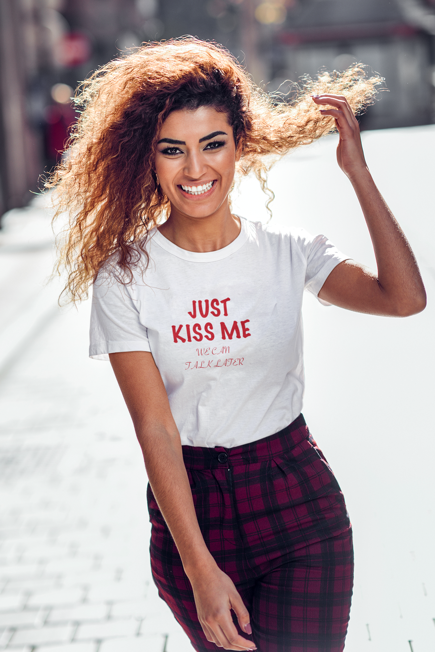 Just Kiss Me Text T-Shirt