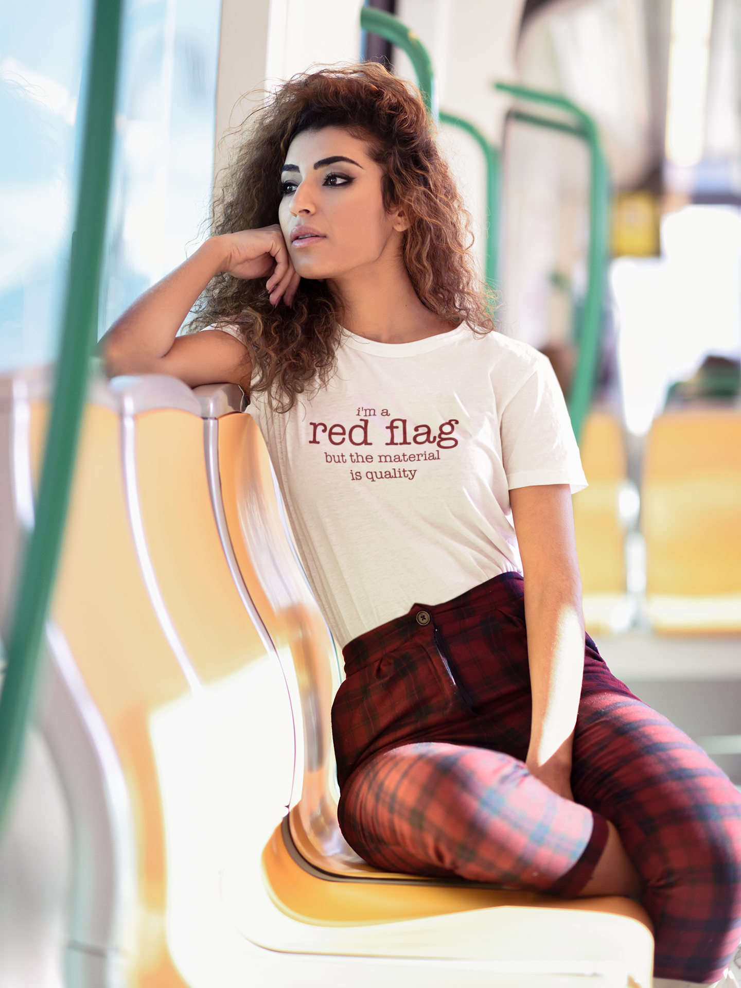 Red Flag Text T-Shirt