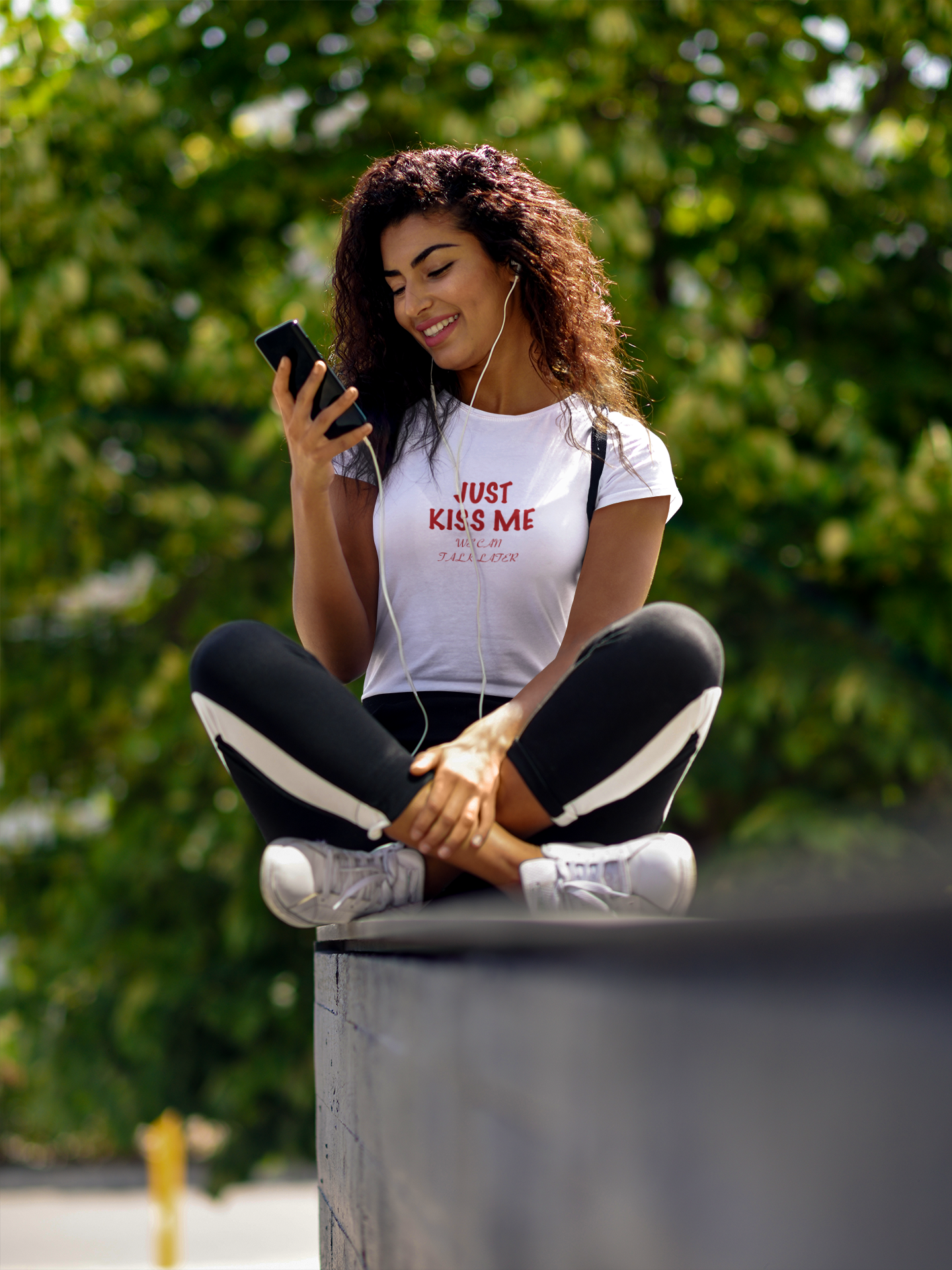 Just Kiss Me Text T-Shirt