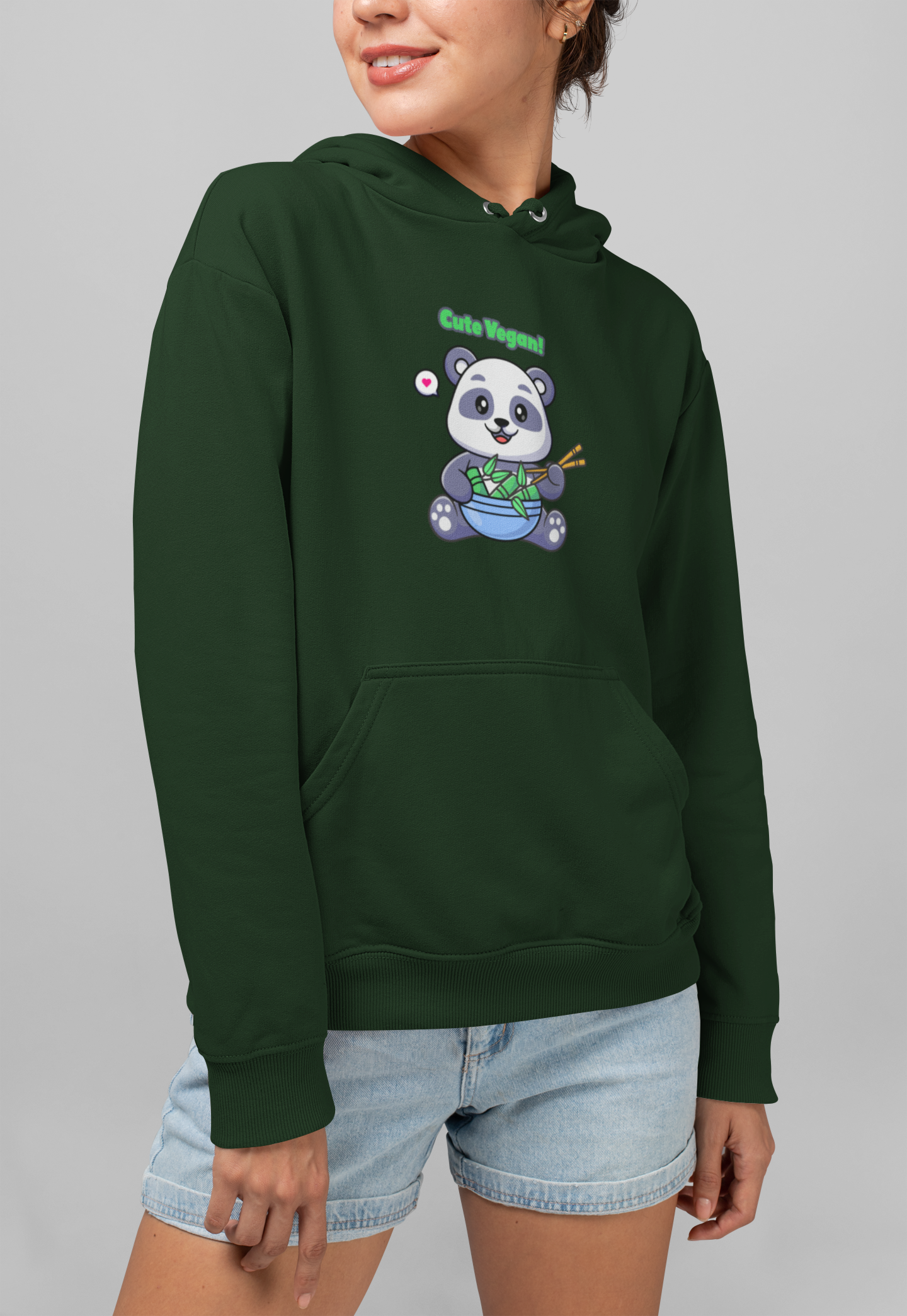 Cute Vegan Panda Women&#39;s Hoodie